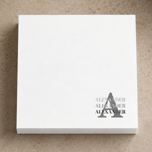 Modernt Monogramnamn Post-it Block (Skapare uppladdad)