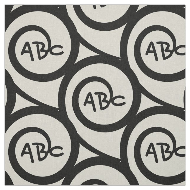 Modernt mönster för grafittiMonogramspiral Tyg (Provkarta)