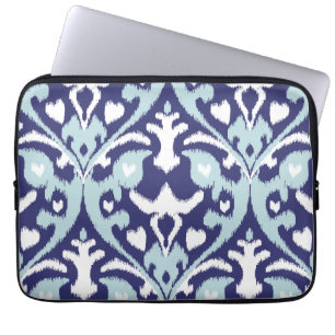 Modernt mönster för ikat för blått och för vi laptop sleeve