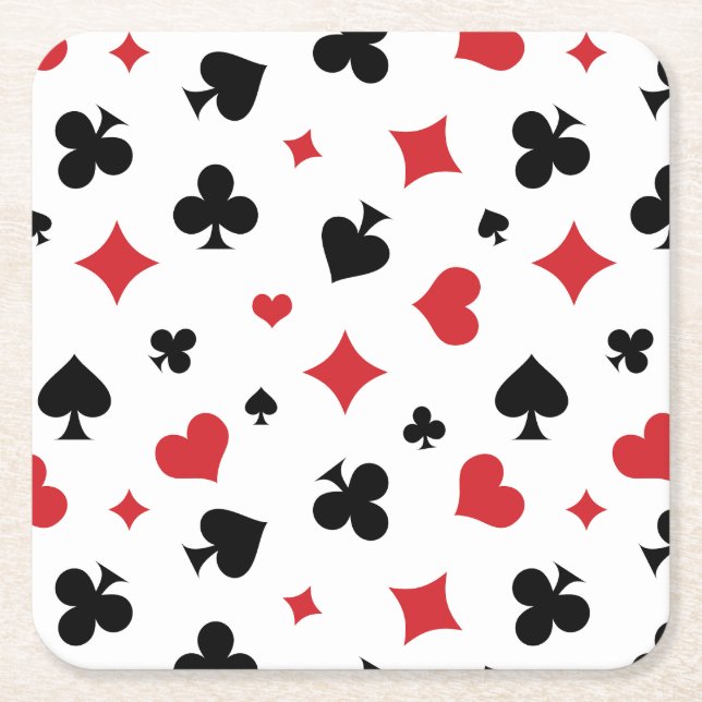 Modernt mönster för spelkortsfärger underlägg papper kvadrat (Framsidan)