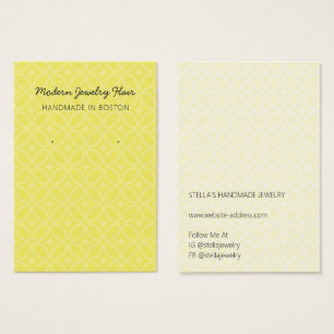 Modernt mönster Livlig gul örhänge displaykort Visitkort