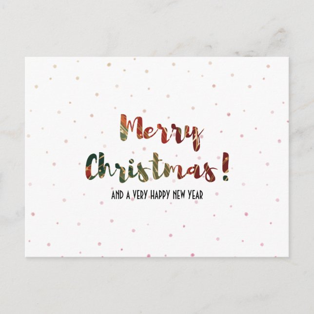 Modernt mönster röd och grön typografi helg vykort (Framsida)