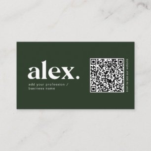 Modernt mörkgrönt QR-kod logotyp visitkort
