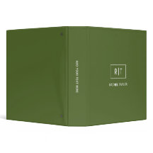 Modernt mörkt olivgrönt monogram