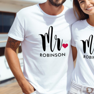 Modernt Mr Kalligrafi Hjärtmonogram Tröja