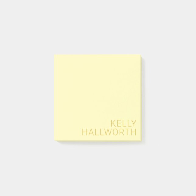 Modernt namn (eller annan text) Gult Post-it Block (Framsida)