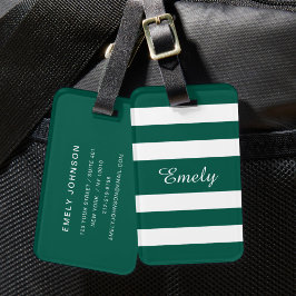Modernt namn med gröna ränder  bagagebricka