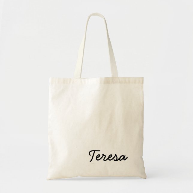 Modernt namn | minimalistisk stilren monogramdesig tygkasse (Framsidan)
