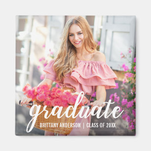 Modernt nätt Sq studentenmeddelandefoto Magnet