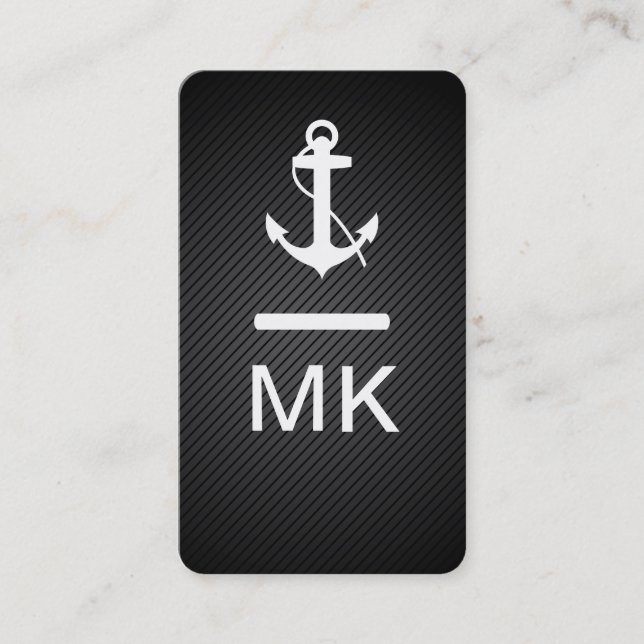 Modernt nautiskt monogram visitkort (Framsida)