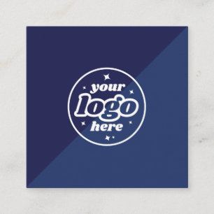 Modernt Navyblått Logotyp Fyrkantigt Affärsbrevkor Visitkort