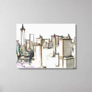Modernt New York-horisont Canvas-målning Canvastryck