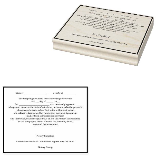 Modernt notarius publicus erkännandestämpel stämpel (Stämplad)