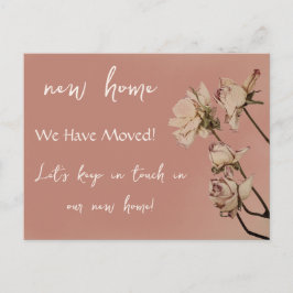 Modernt Nytt Hem Vi Har Flyttat Torra Rosor Meddelande Vykort