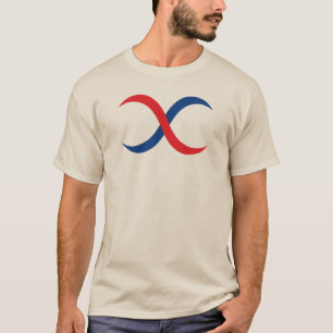 Modernt och klassiskt rött och blått bokstav X mon T Shirt