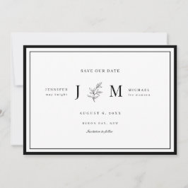 Modernt och minimalistiskt blad förhandsbesked inbjudningar