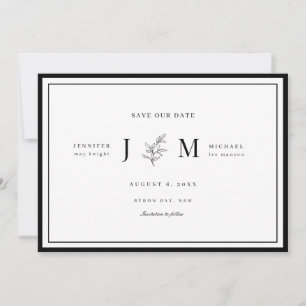 Modernt och minimalistiskt blad förhandsbesked inbjudningar