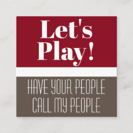 Modernt och Roligt för barnens uppspelningskort Fyrkantigt Visitkort