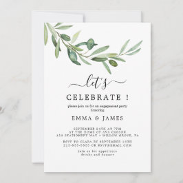 Modernt olivgrens-inbjudan "Låt oss fira" Inbjudningar