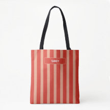 Modernt orange och beige randigt monogramnamn