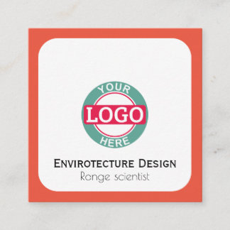 Modernt orange rött för beställnings- logotyp fyrkantigt visitkort