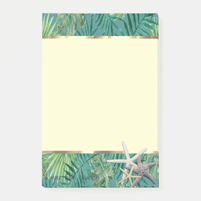 Modernt palmblad, sjöstjärna post-it block (Framsida)