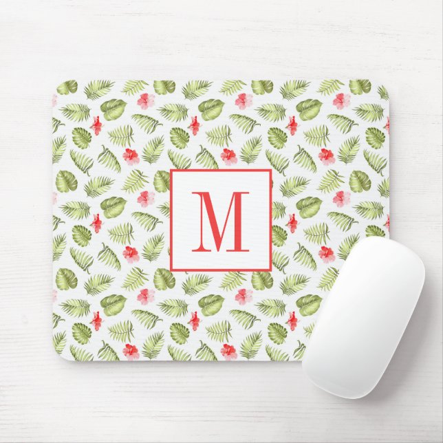 Modernt palmbladmonogram musmatta (Med mus)