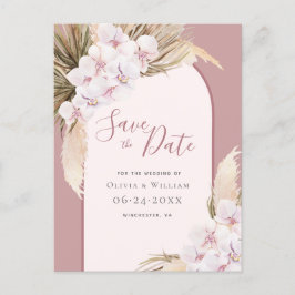 Modernt Pampasgräs Blommig Tropisk Damrose Meddelande Vykort