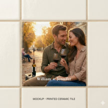 Modernt Par Foto Personlig Keramisk Kakel