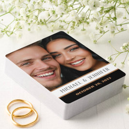 Modernt Par Monogram Datum Anpassad Foto Namn Casinokort