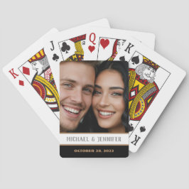 Modernt Par Monogram Datum Anpassad Foto Namn Casinokort