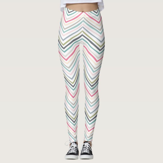 Modernt Pastell Sömlöst Mönster Leggings (Framsida)
