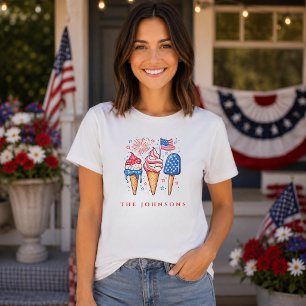 Modernt patriotisk glass Personlig dam  T Shirt