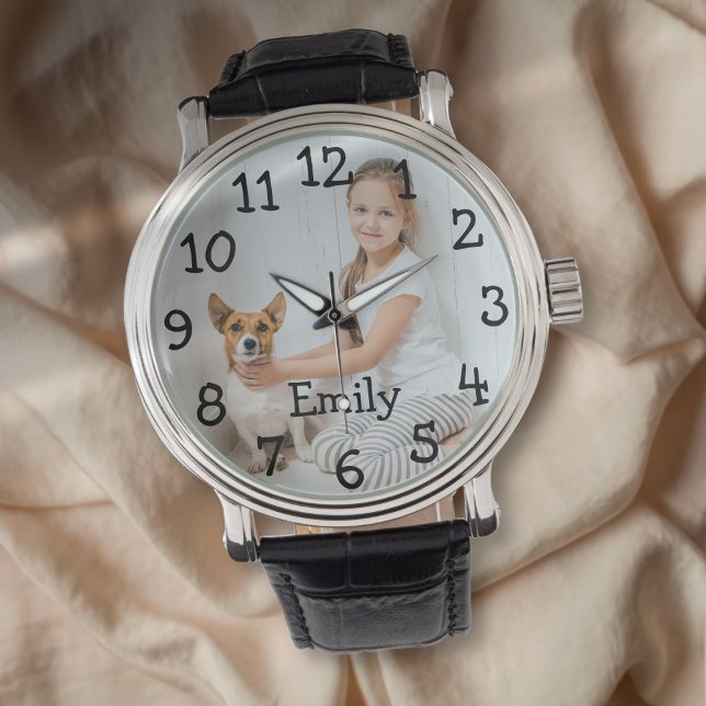 Modernt Personligt Fotnamn Armbandsur (Modern Personalized Photo Name Watch)
