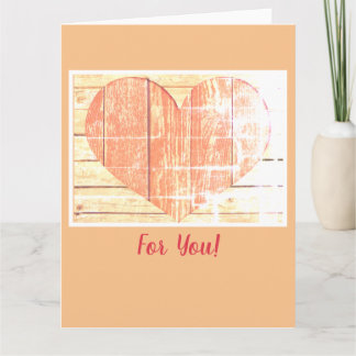 modernt presentkort för rustiska hjärta kort