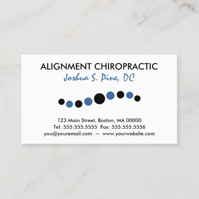 Modernt pricker Chiropracticvisitkortar Visitkort (Framsida)