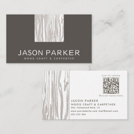 Modernt professionell-snickare i trä Qr-kod Visitkort