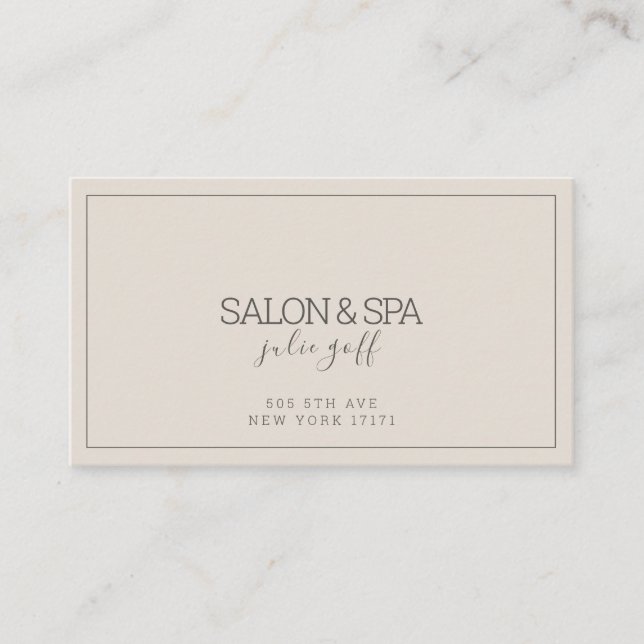 Modernt professionellt salong & spa visitkort (Framsida)