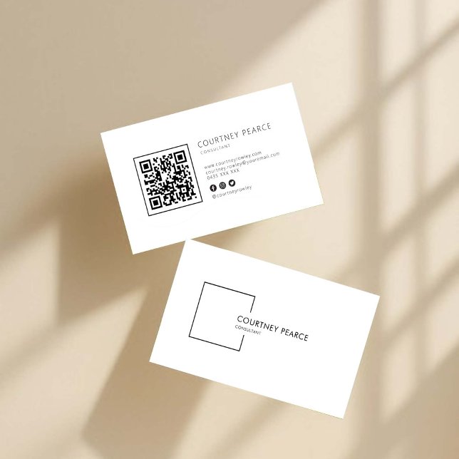 Modernt professionellt visitkort med QR-kod (Skapare uppladdad)