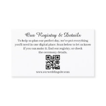 Modernt QR-kod bröllopsregister och RSVP