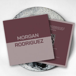 Modernt QR-kod för färg med minimal pastelljordisk Fyrkantigt Visitkort