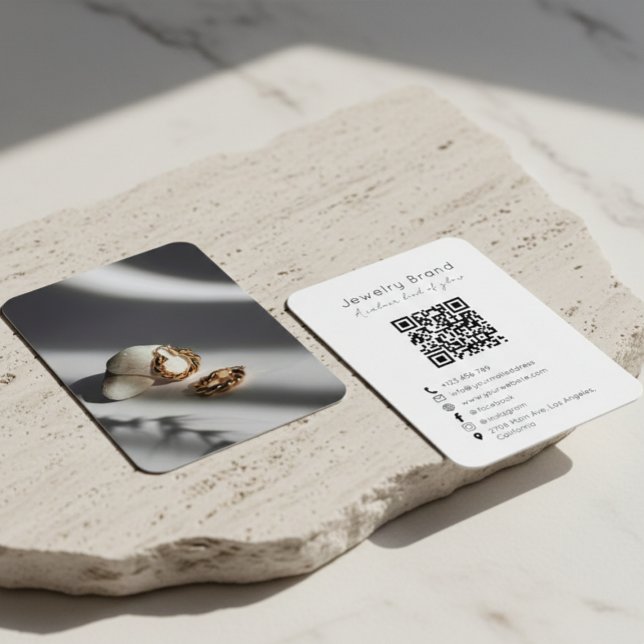 Modernt QR-kodkort för smyckesvarumärke Visitkort (Skapare uppladdad)