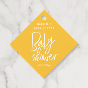 Modernt räcka den skriftliga baby shower gåvor etiketter