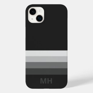 Modernt randigt monogram iPhone 14 fodral