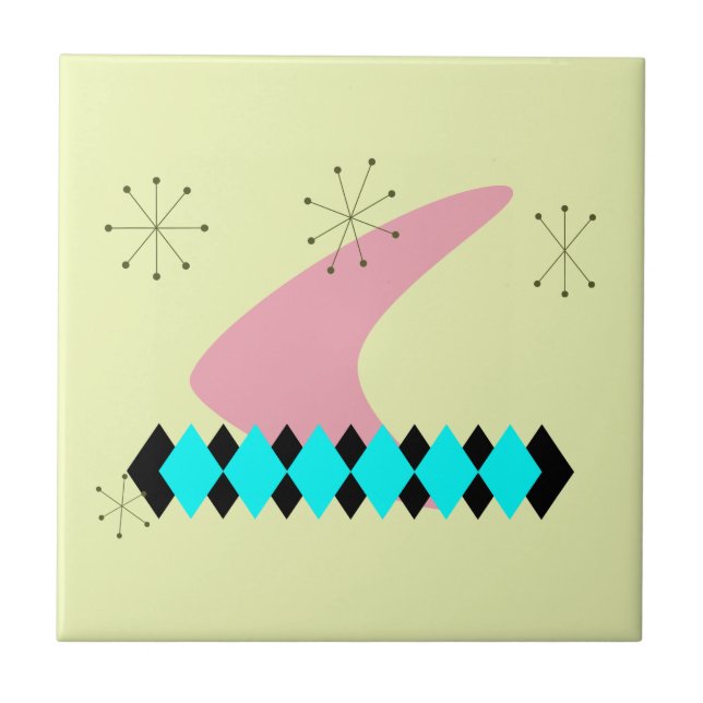 Modernt Retro mitt- århundrade Kakelplatta (Framsidan)