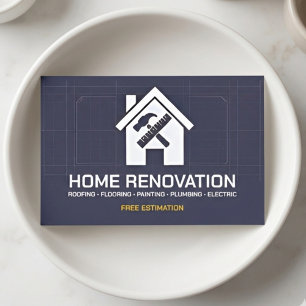 Modernt Ritning Hemrenovering & Proffsbyggare Visitkort