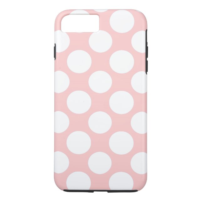 Modernt rodna rosa vitpolka dotsmönster Case-Mate iPhone skal (Baksida)