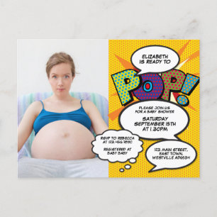 Modernt Roligt Foto Baby Shower Könsneutral Inbjudan Vykort