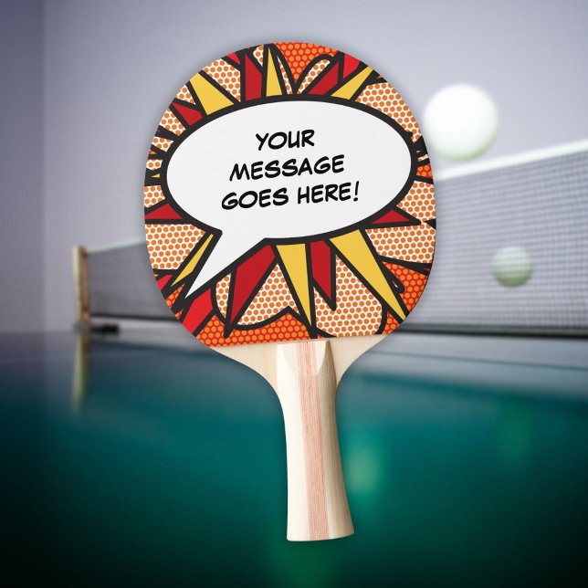 Modernt roligt personligt talbubbla pingisracket (Modern Cool Funny Personalized Speech Bubble Ping Pong Paddle)