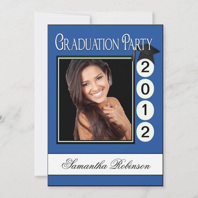 Modernt roligt studentfestanpassningsbarfoto inbjudningar (Framsida)